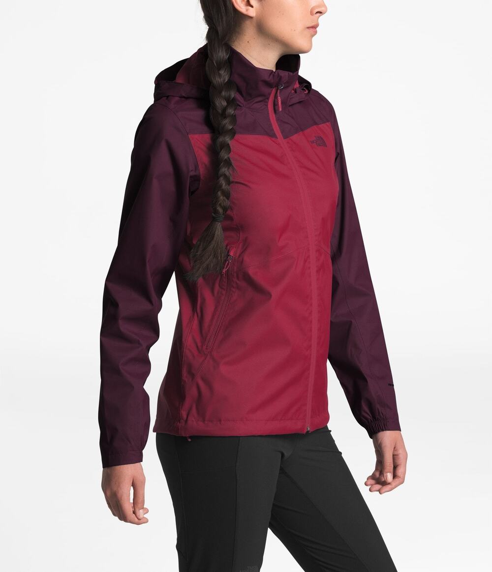 The North Face resolve plus jacket hooded full zip windbreaker red maroon Small